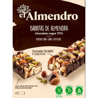 Barritas de Amêndoa com Chocolate Negro 70% embalagem 100 g - El Almendro