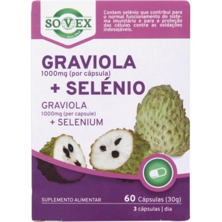 Suplemento Alimentar Graviola + Selénio 1000mg embalagem 60 cápsulas - Sovex