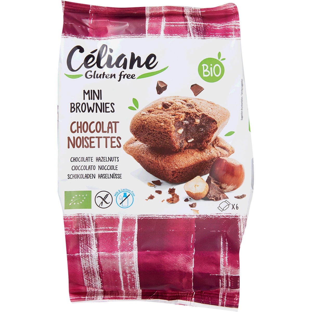 Mini Brownies de Chocolate e Aveia sem Glúten embalagem 170 g