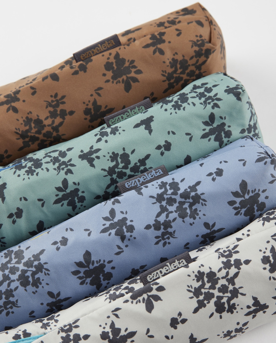 Guarda-Chuva Dobrável Automático com Estampado Floral - Castanho Castanho-6