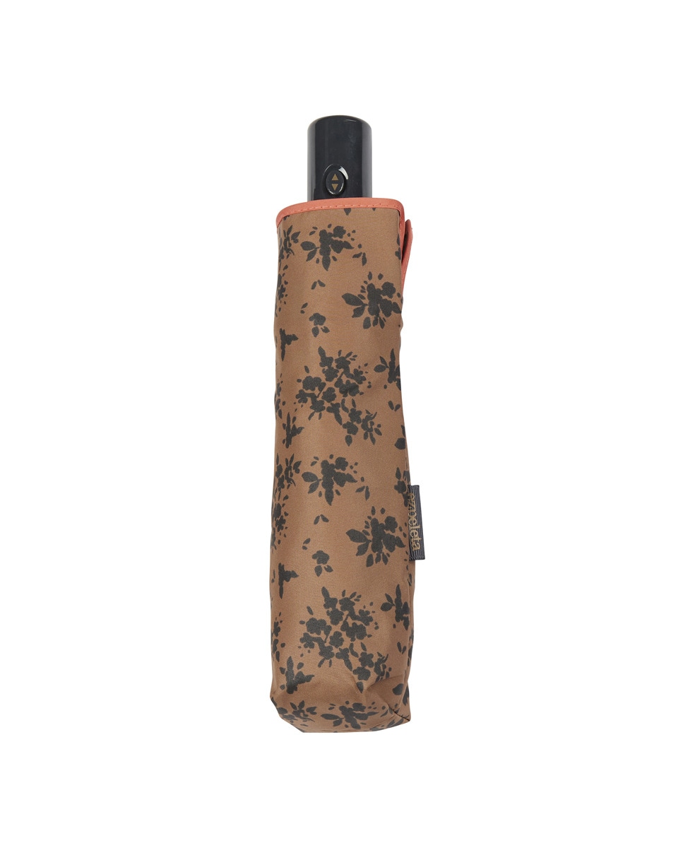 Guarda-Chuva Dobrável Automático com Estampado Floral - Castanho Castanho-2