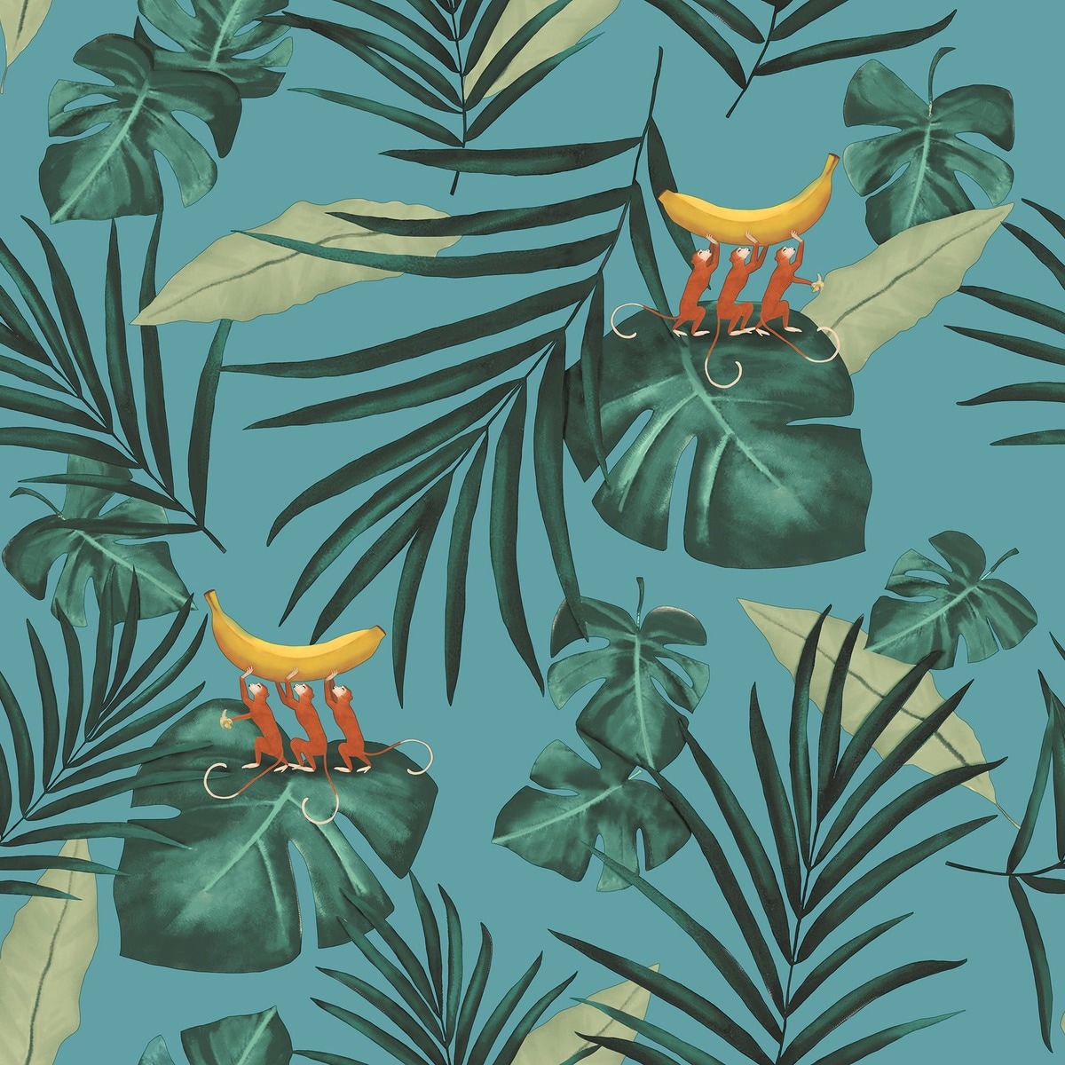 Papel de Parede Pachamama Batabasta Azul-1