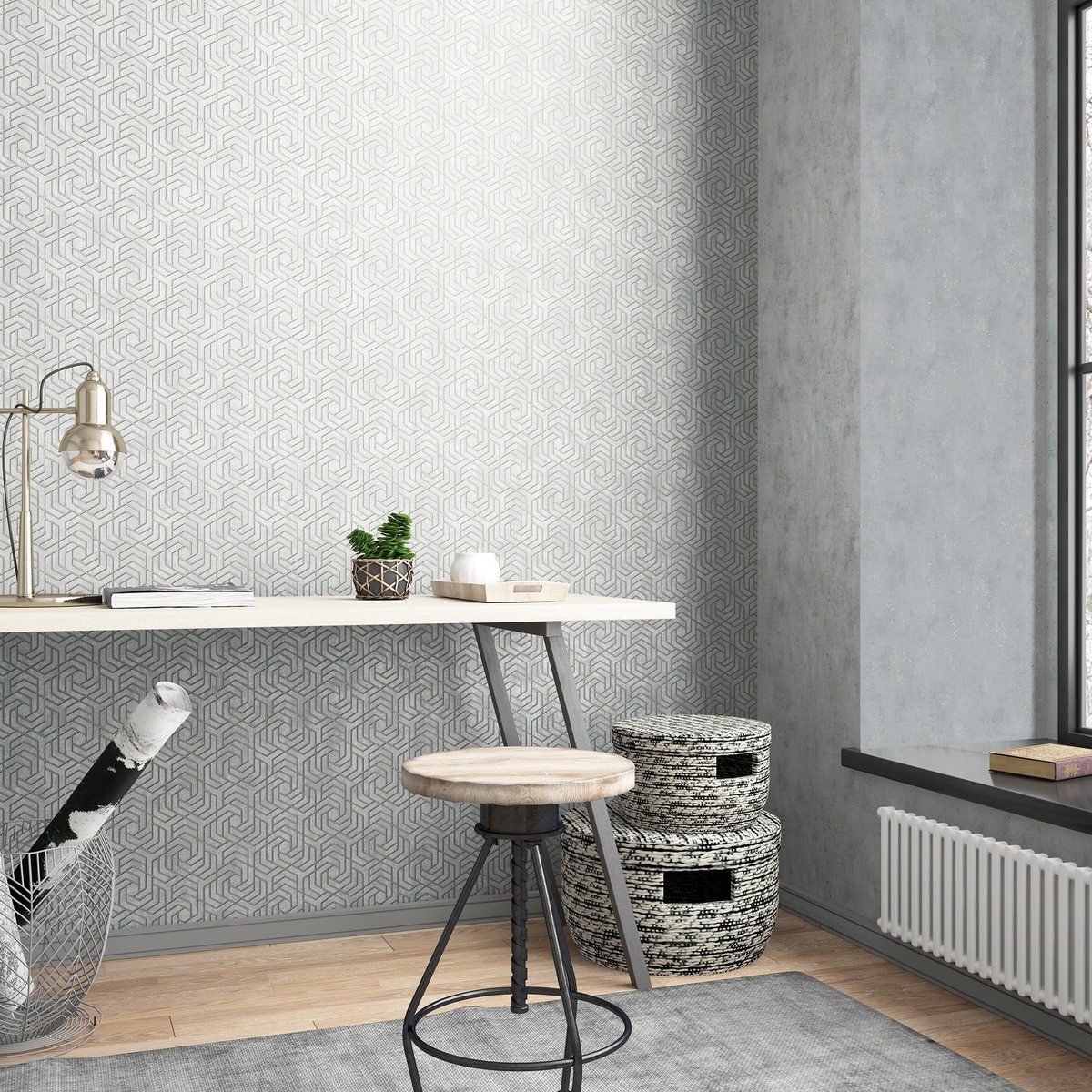 Papel de Parede Sliema Cinzento-2