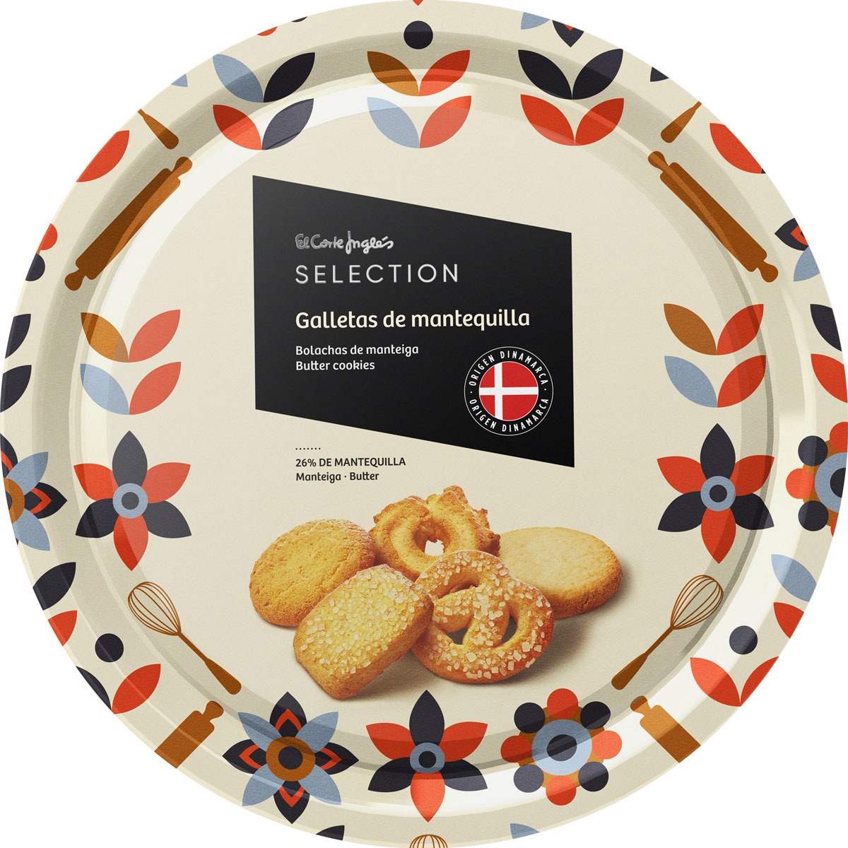 galletas danesas de mantequilla surtidas con 26% mantequilla lata 454 g con diferentes diseños se surten según existencias