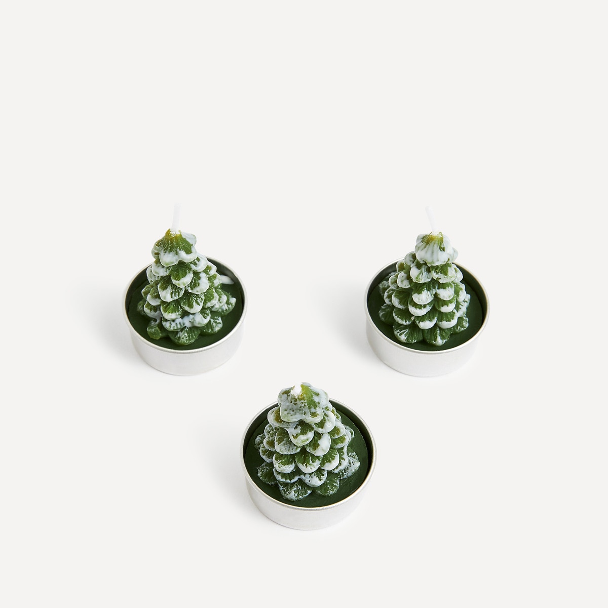 Set 6 velas tealight con forma de abeto Navidad El Corte Inglés Verde-2