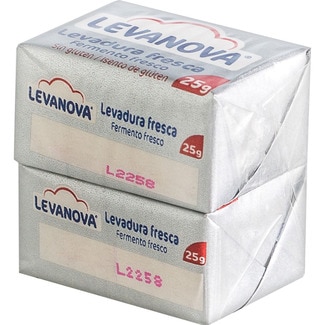 levadura fresca prensada sin gluten pack 2 x 25 g envase 50 g - Levanova