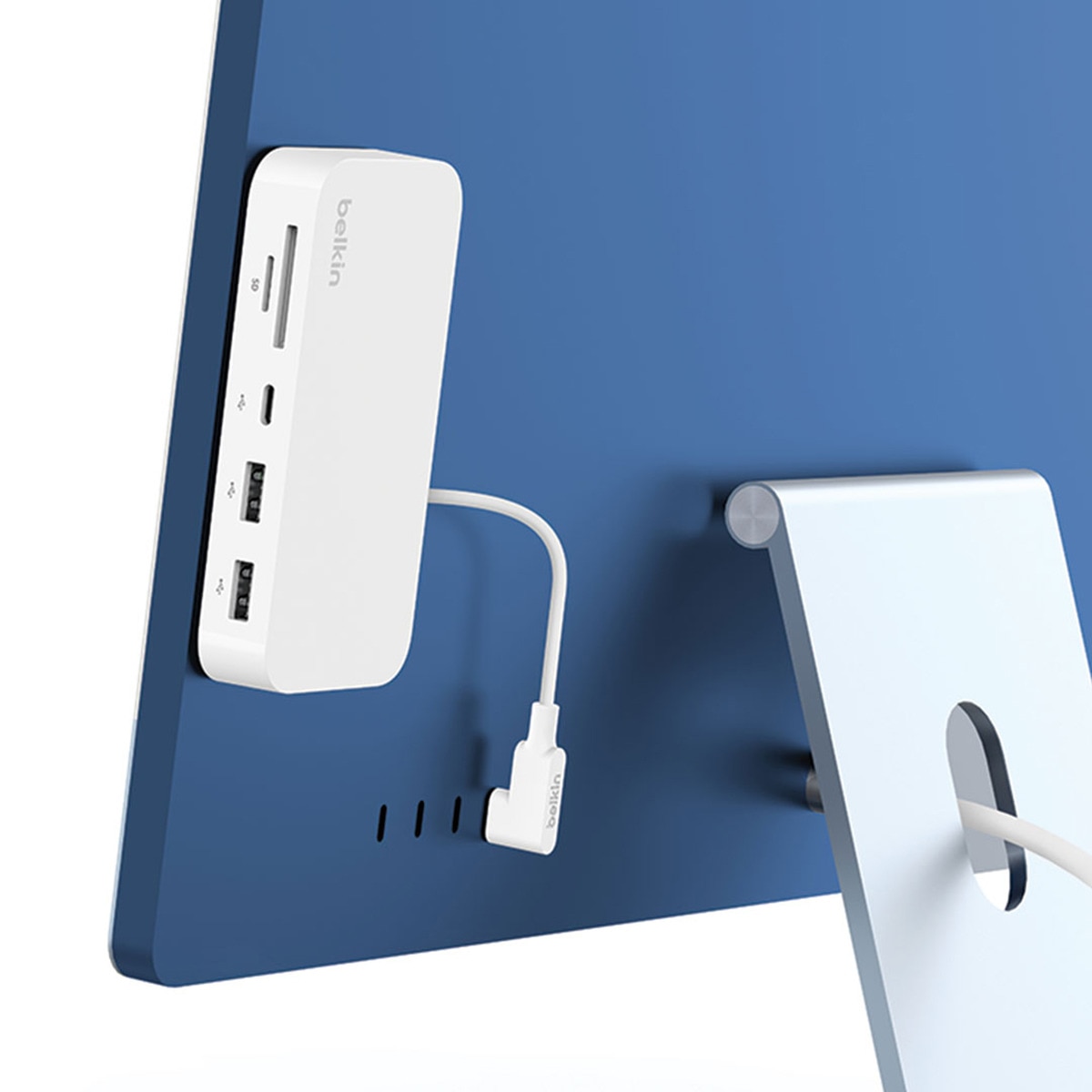 Hub Belkin USB-C multipuerto 6 en 1 con soporte Blanco-7