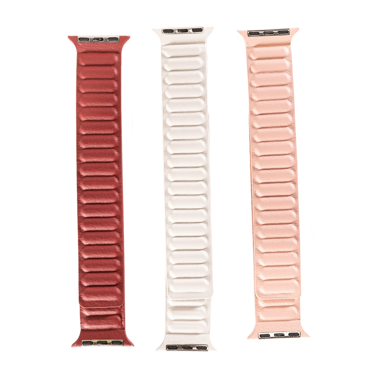 Imagen 0 de Pack 3 Correas Friendly License PU Magnética para Apple Watch 38/40/41 mm Blanco, Rosa, Vino