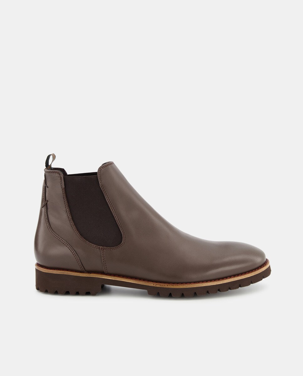 Boots foncé style Chelsea à empeigne lisse et semelle EVA