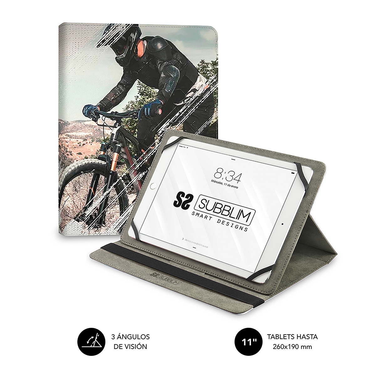 Funda Subblim Trendy Biker para tablets hasta 10,1" Gris-2