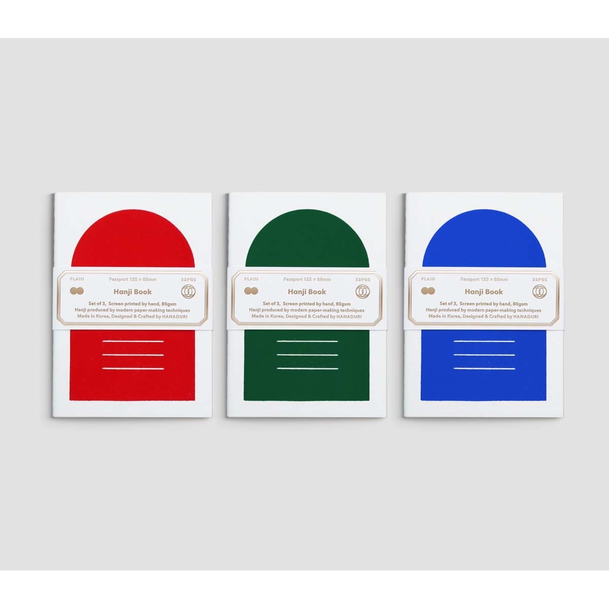 Pack 3 Cadernos Hanji Passport - Verde-escuro Verde-escuro-2