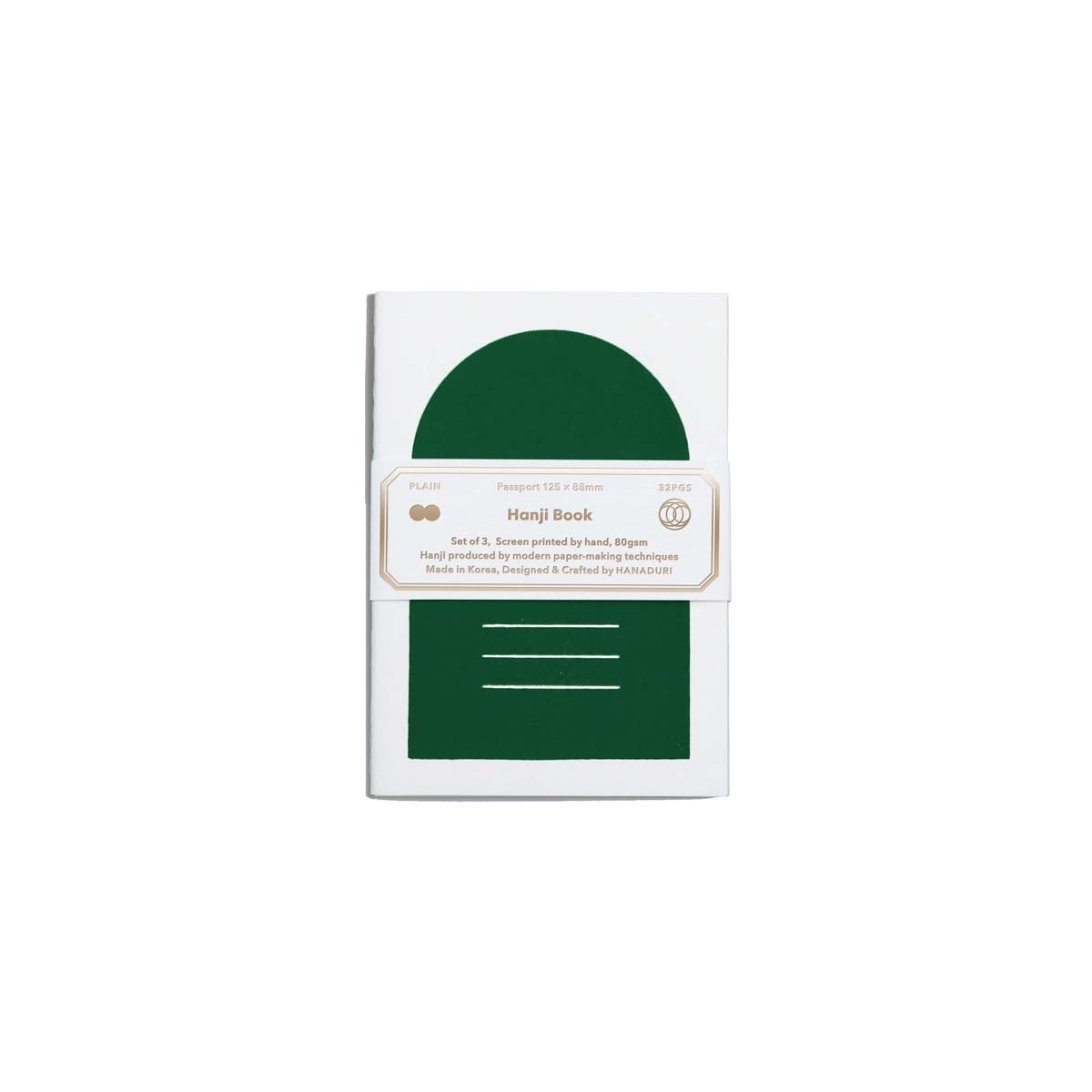 Pack 3 Cadernos Hanji Passport - Verde-escuro Verde-escuro-1
