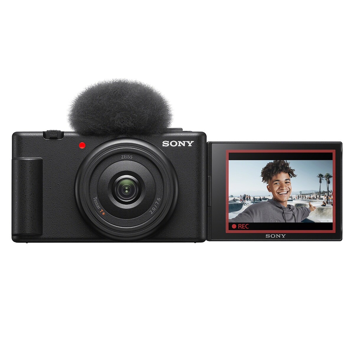 Sony ZV-1F cámara compacta vlogging con objetivo prime ultra gran angular de 20 mm y pantalla LCD de ángulo variable ideal para selfies (ZV1FBDI.EU) Negro-2