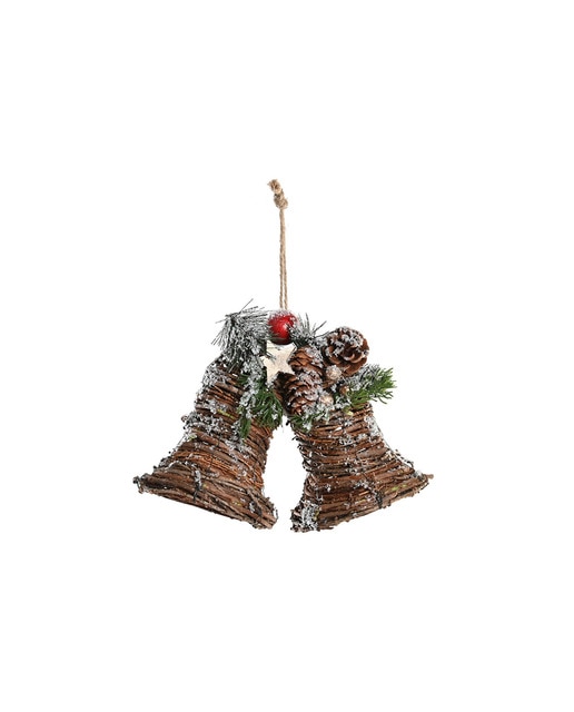 Imagen 0 de Decoración colgante ratán piñas campanas