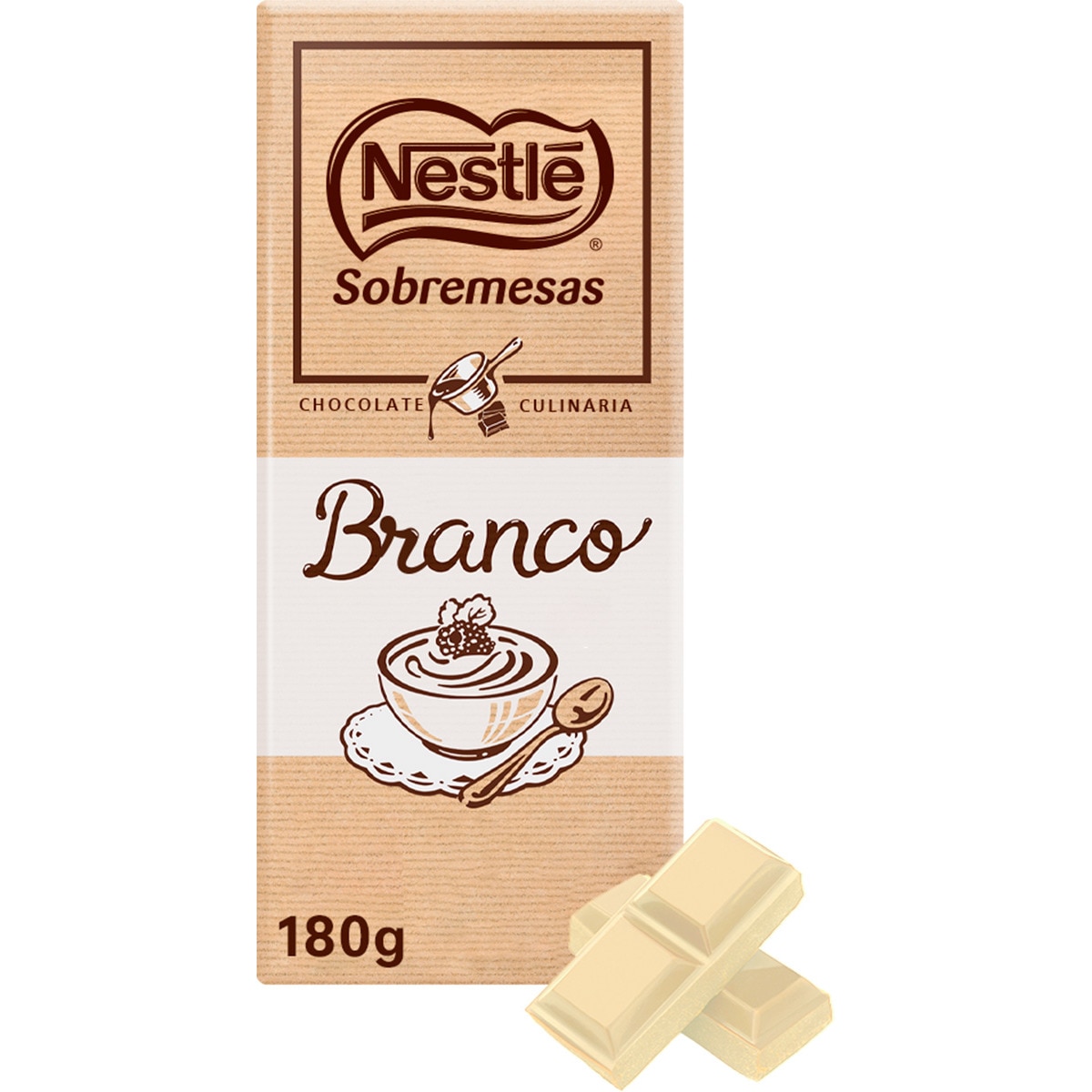 Chocolate Culinário Branco sem Glúten Postres embalagem 170 g