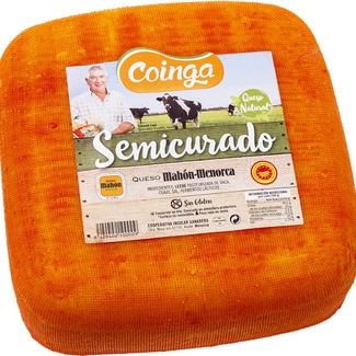 queso semicurado de vaca elaborado con leche pasteurizada peso aproximado pieza 2,8 kg DOP Mahón-Menorca - Coinga