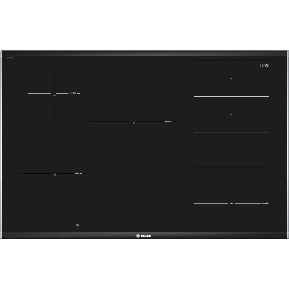 Placa de Indução Bosch Série 8 PXV875DV1E FlexInduction e PerfectFry com 5 Zonas e de 80 cm - Preto Preto-2