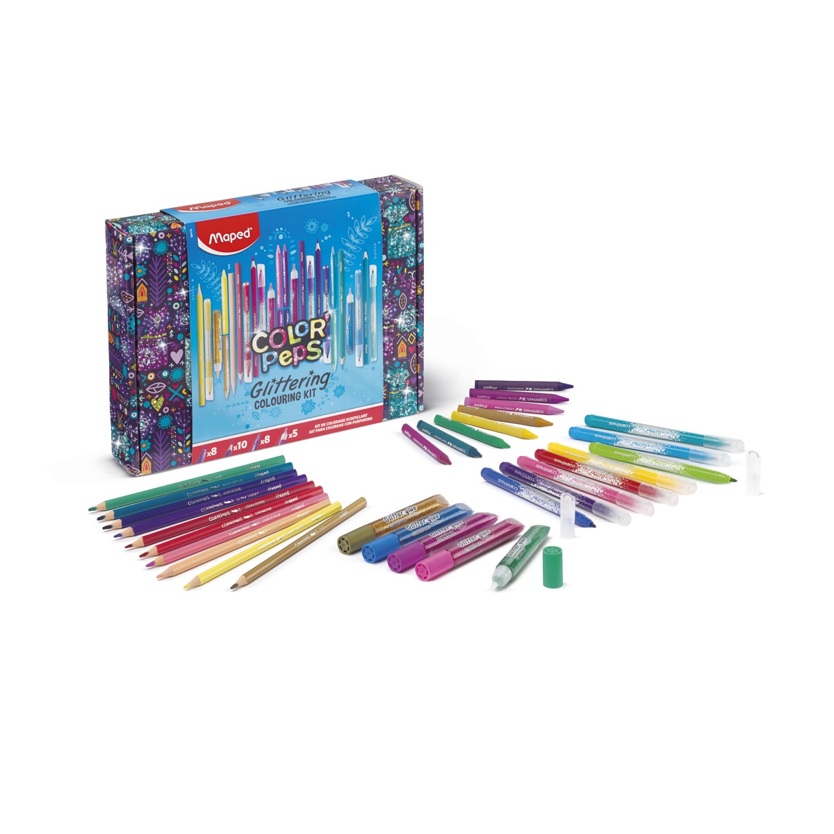 Imagen 0 de Kit colorear purpurina caja cartón Maped
