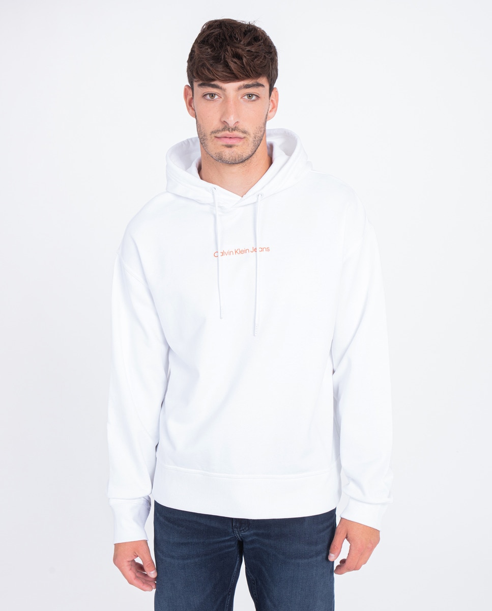 Sudadera de hombre blanca holgada con capucha · Calvin Klein Jeans
