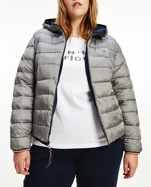 Imagen 0 de Plumífero corto de mujer talla grande fino y reversible