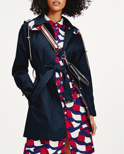 Imagen 0 de Gabardina de mujer de algodón con capucha desmontable