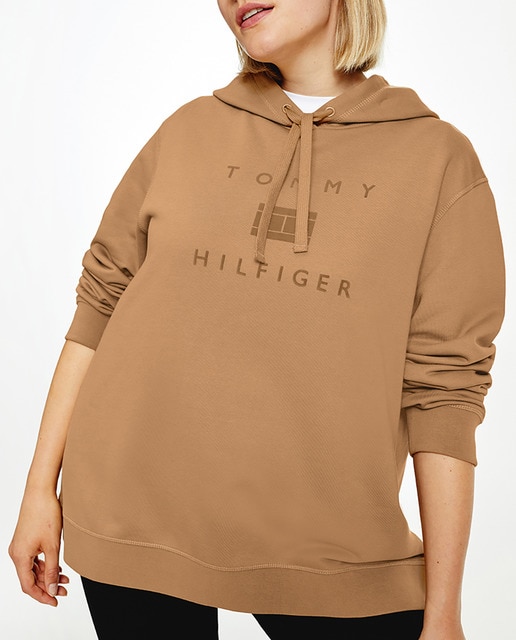 Imagen 0 de Sudadera de mujer talla grande con capucha y manga larga