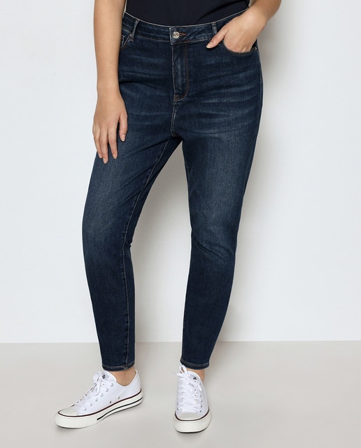 Imagen 0 de Vaquero de mujer talla grande skinny y tiro alto
