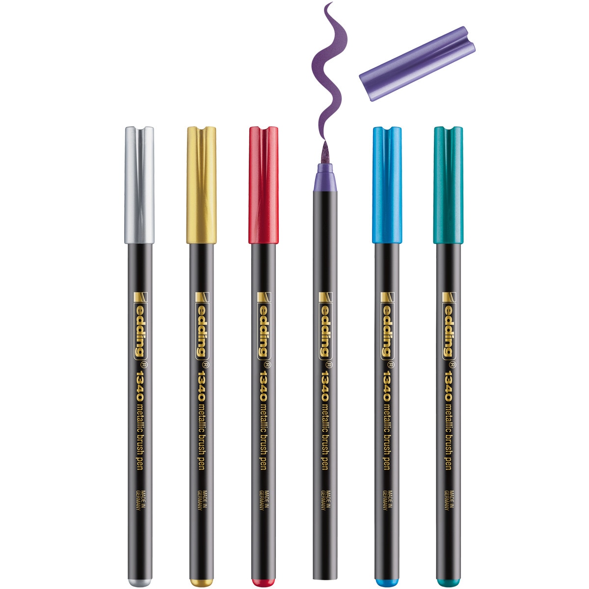 Pack 6 rotuladores punta pincel metálicos 1340 Edding multicolor Multicolor-3