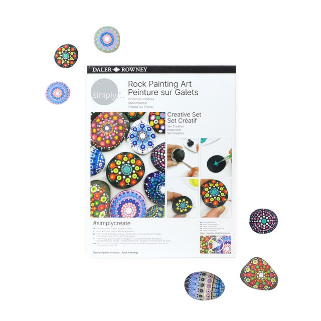 DALER ROWNEY Simply Creative Set – Kunst Auf Holzscheiben, 22-teilig, Inkl. Anleitung