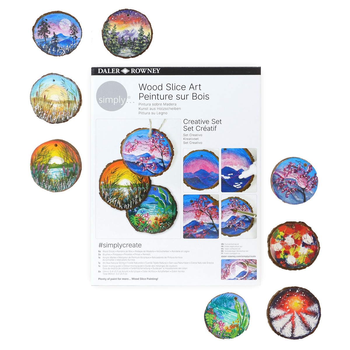 Set creativo pintura madera simply Daler Rowney 7
