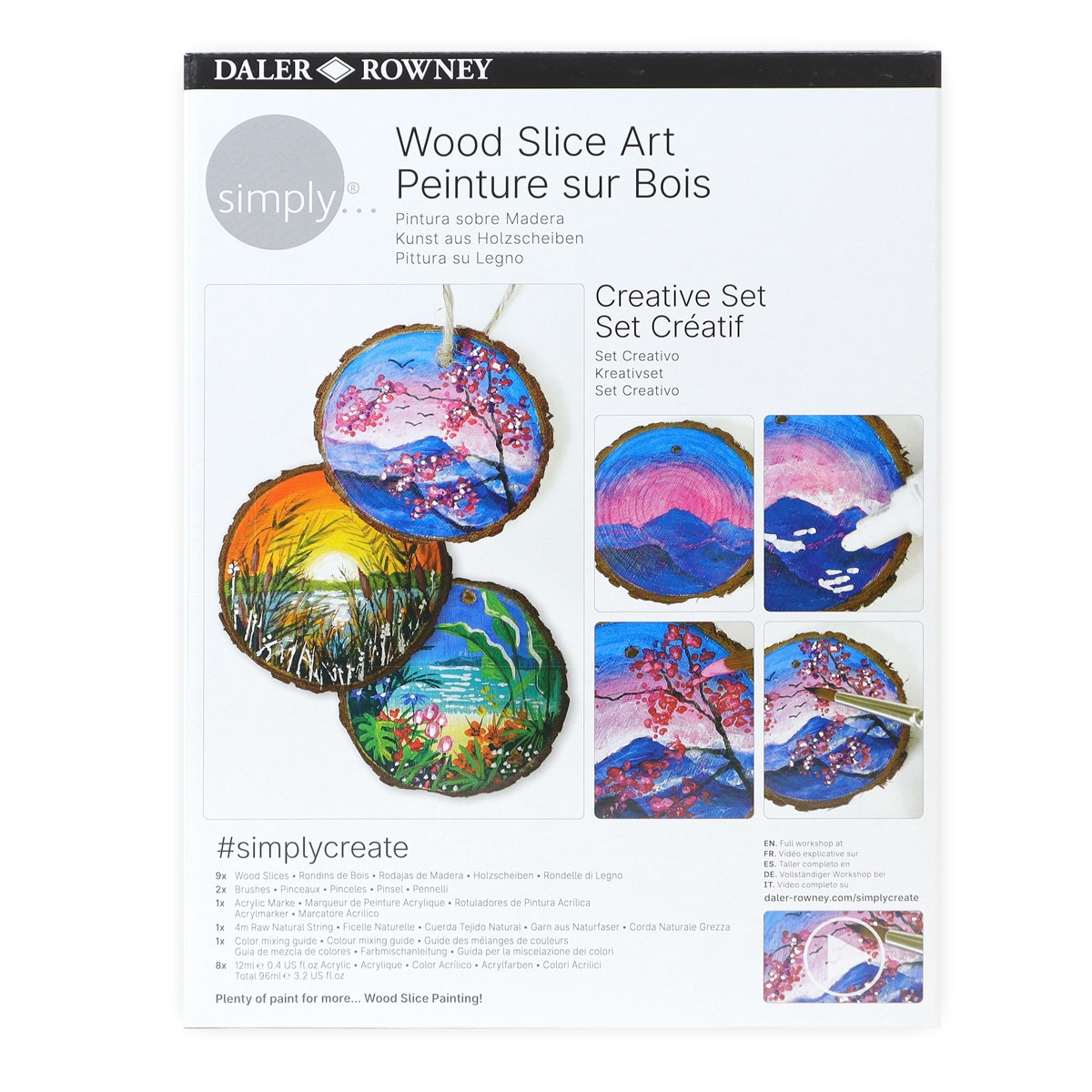 Set creativo pintura madera simply Daler Rowney 2