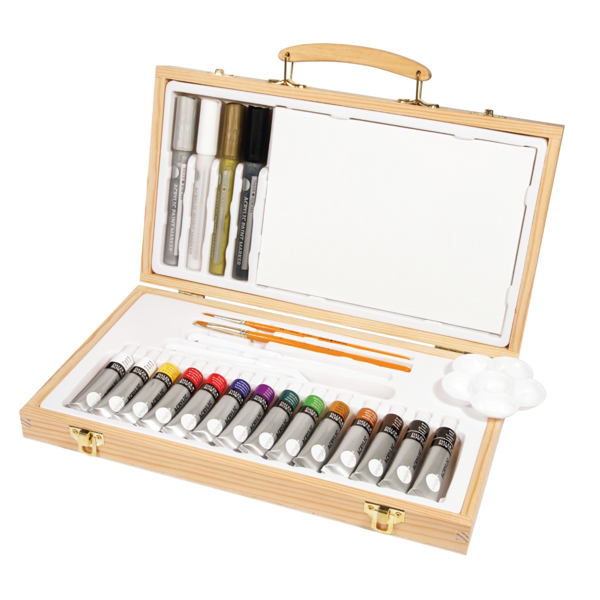 Caja de madera set acrílico simply Daler Rowney 2
