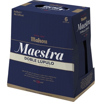 cerveza tostada Doble Lúpulo pack 6 botellas 25 cl - Mahou Maestra