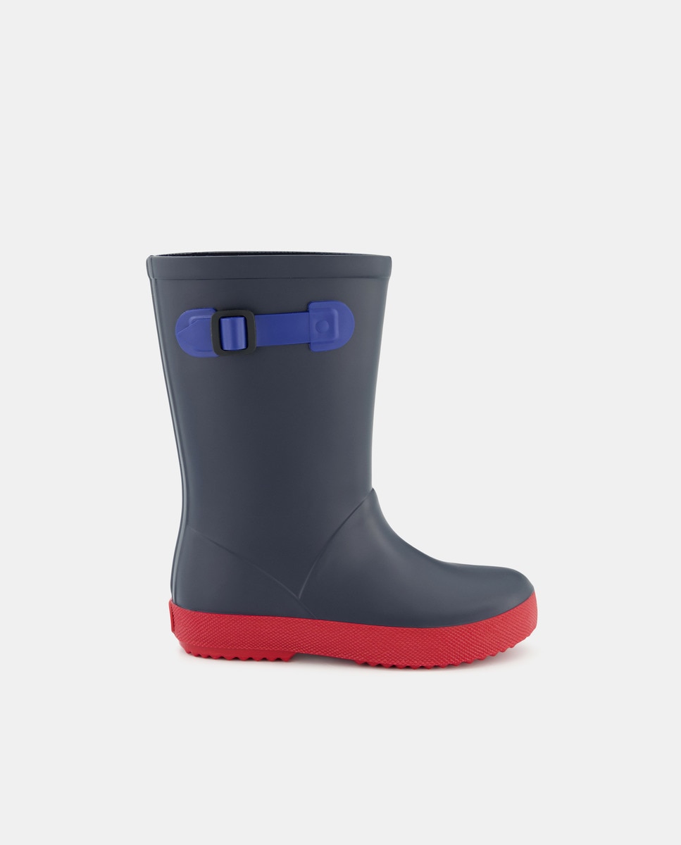Galochas azul-marinho com pormenor de fivela em contraste Azul-marinho-1