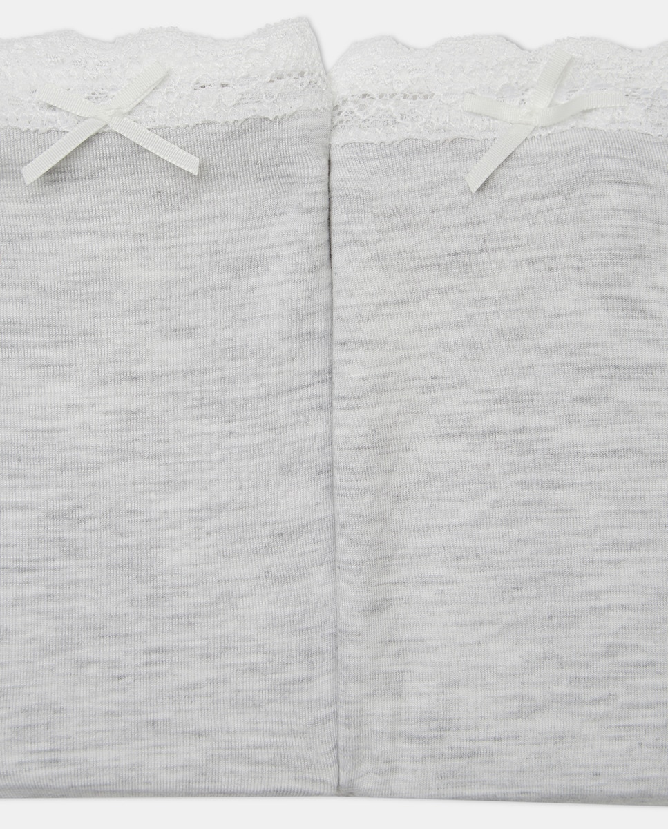 Pack 2 bragas modal encaje Gris claro-4