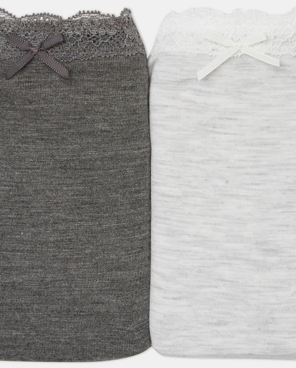 Pack 2 bragas modal encaje Gris oscuro-5