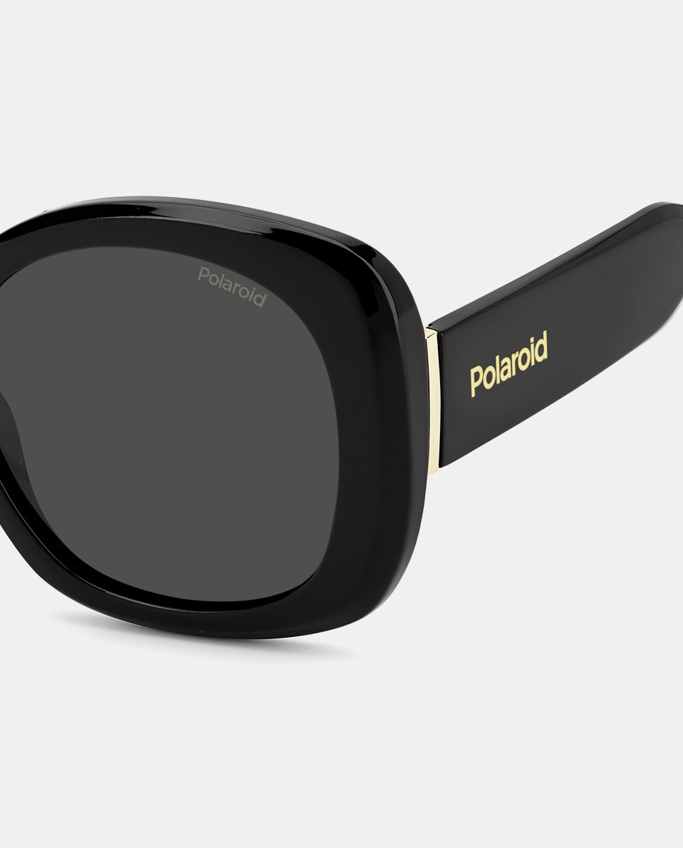 Gafas de sol de mujer oversize negras con lentes polarizadas