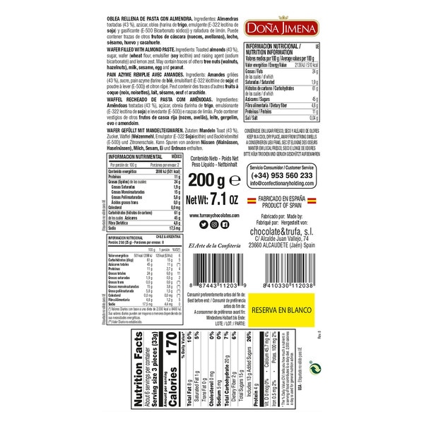 Mandeln mit Turrón-Füllung Tasche 200 g