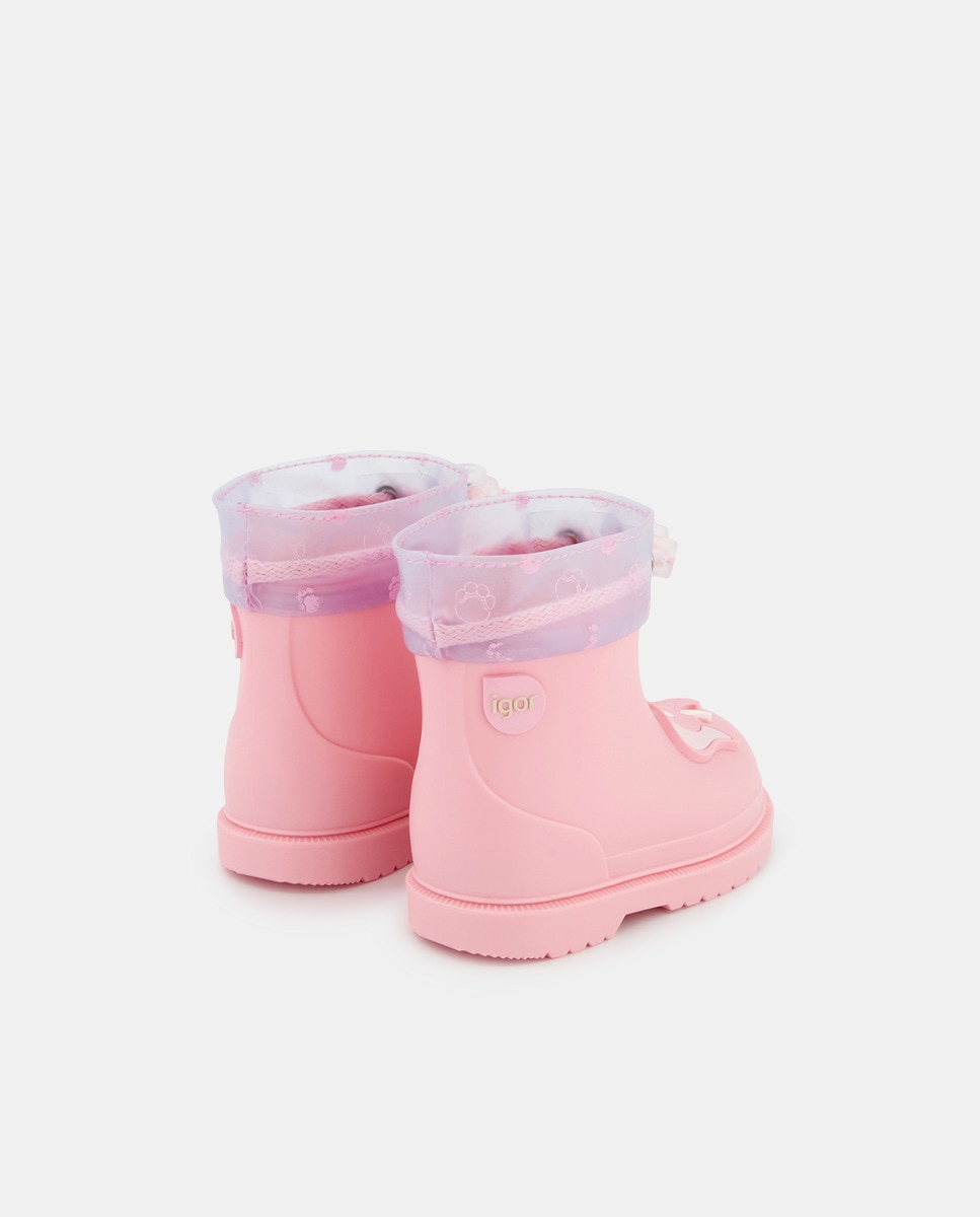 Galochas de Bebé com Cordão Ajustável e Detalhe de Elefante - Rosa Rosa-3