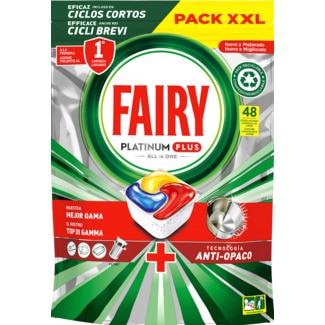 Detergente para Máquina de Loiça em Pastilhas Platinum Plus Limão embalagem 48 doses - Fairy