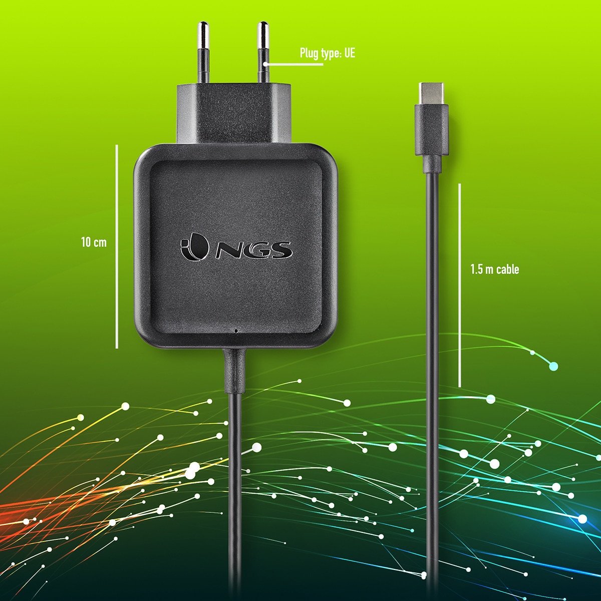 Cargador universal NGS W-45W Tipo C 45W Negro-6