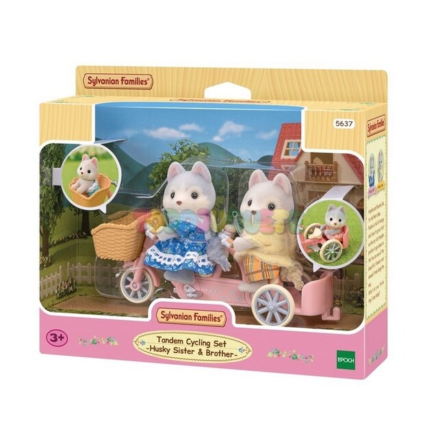 Imagem 0 de Sylvanian Families - Irmãos Husky em Bicicleta Tándem