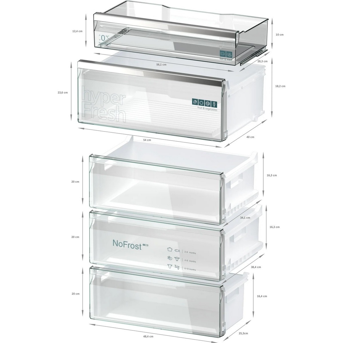 Frigorífico Combinado Siemens iQ500 KG49NAIBT No Frost HyperFresh de 203 cm - Inox-Easyclean Inox-6