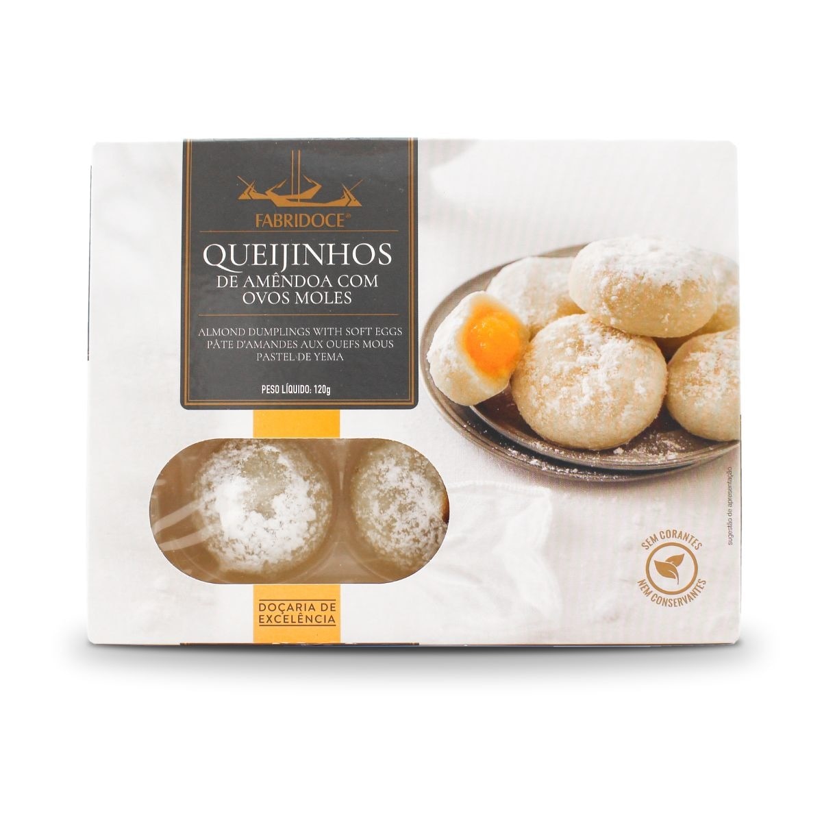 Queijinhos de Amêndoa com Ovos Moles embalagem 120 g