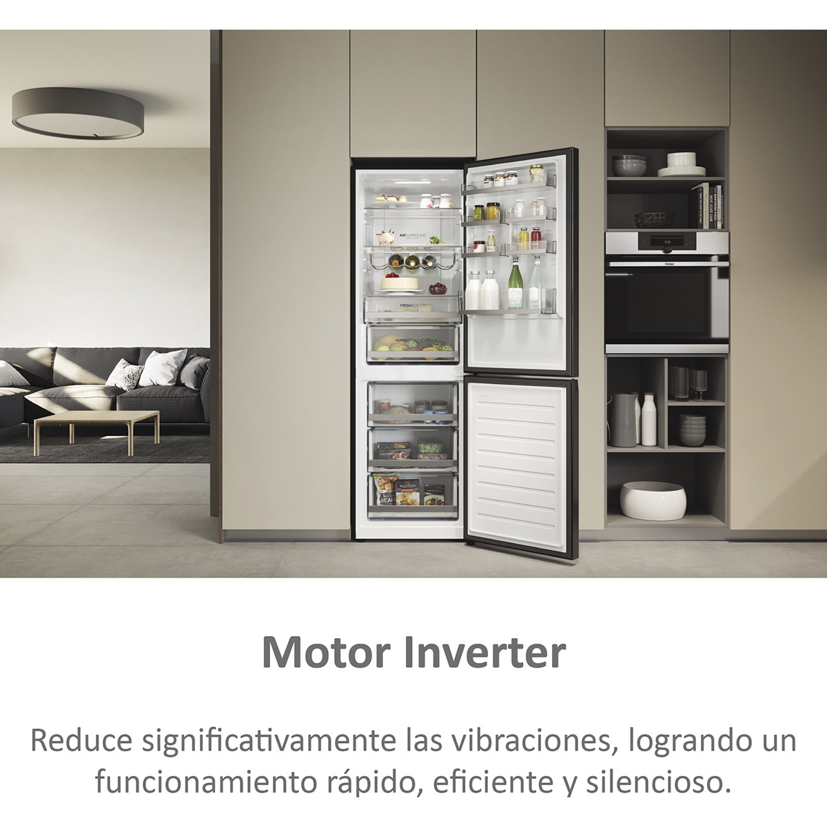 Frigorífico combi Haier Total No Frost con WIFI 2D - HDW3618DNPD Dark inox-9