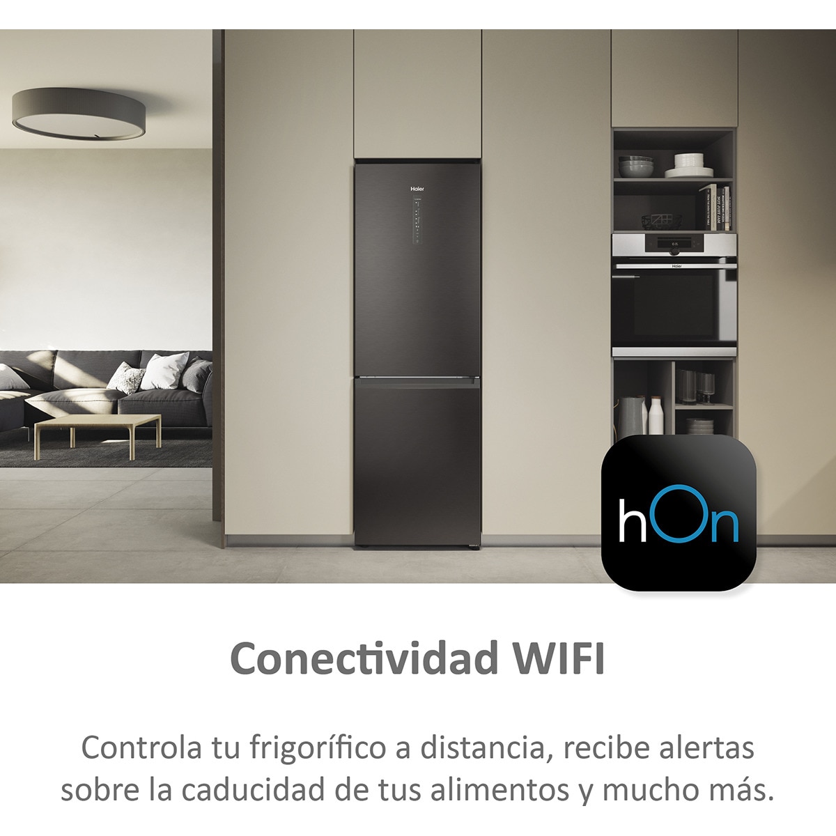 Frigorífico combi Haier Total No Frost con WIFI 2D - HDW3618DNPD Dark inox-7