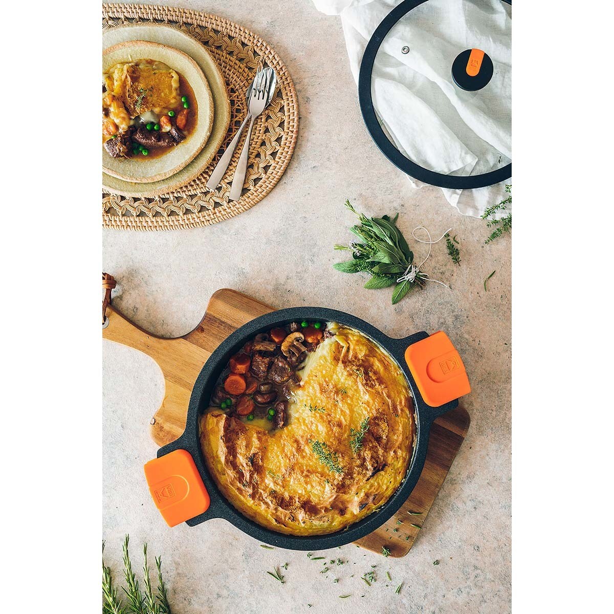 Caçarola Baixa com Tampa Efficient Pro Preto-8