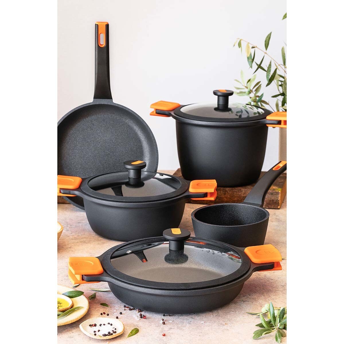 Caçarola Baixa com Tampa Efficient Pro Preto-7