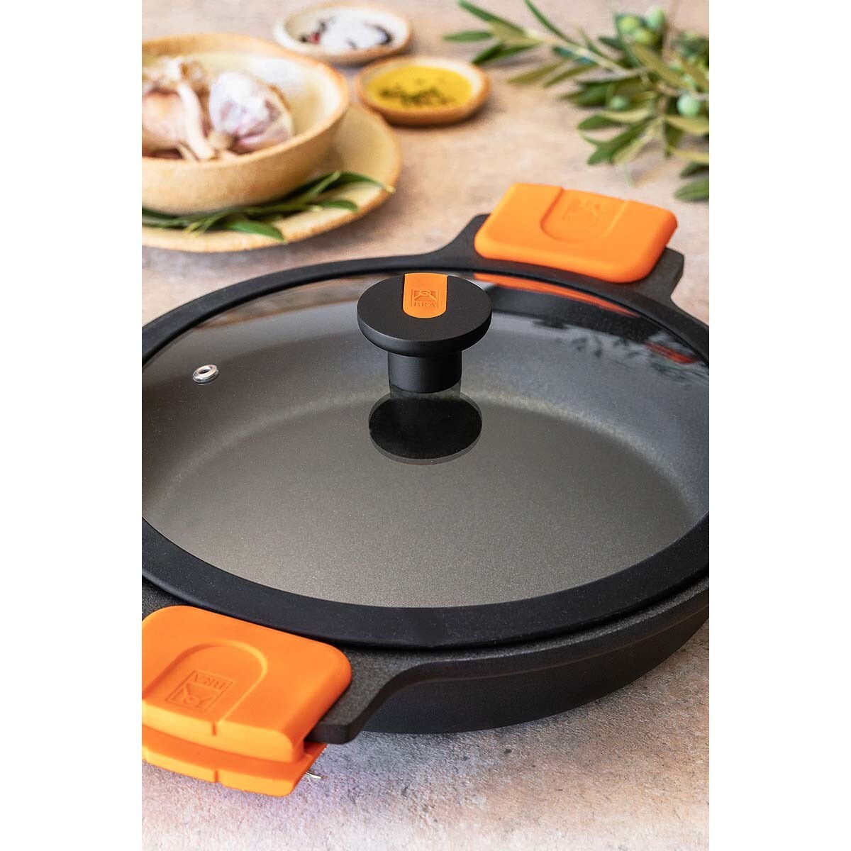 Caçarola Baixa com Tampa Efficient Pro Preto-6