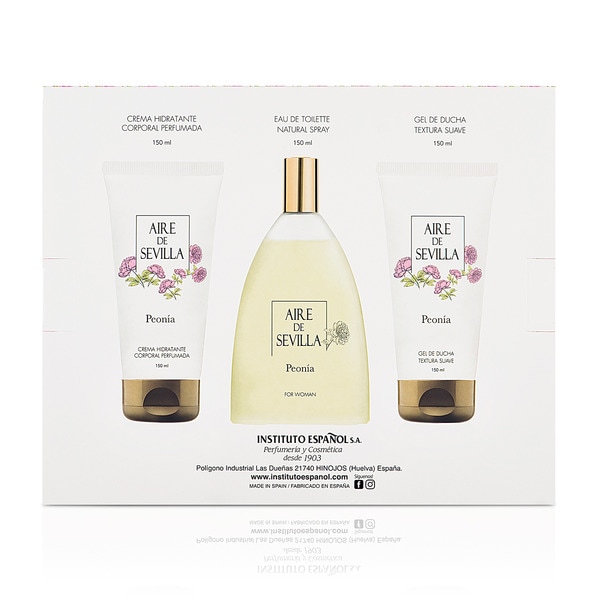 Peonía gift box with natural eau de toilette for women spray 150 ml + body cream 150 ml + shower gel 150 ml